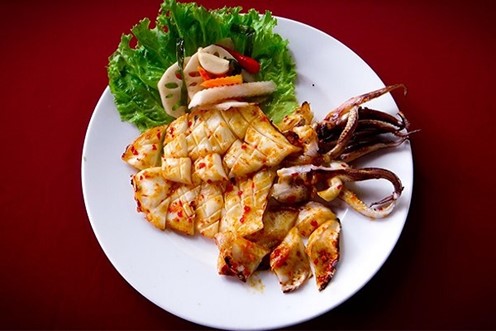 Mực lá làm gì ngon-Mực lá nướng sa tế