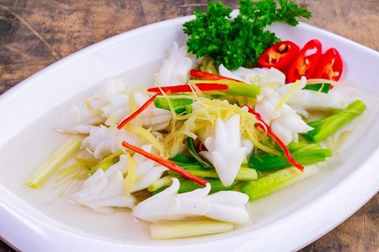 Mực lá làm gì ngon-Mực lá hấp gừng